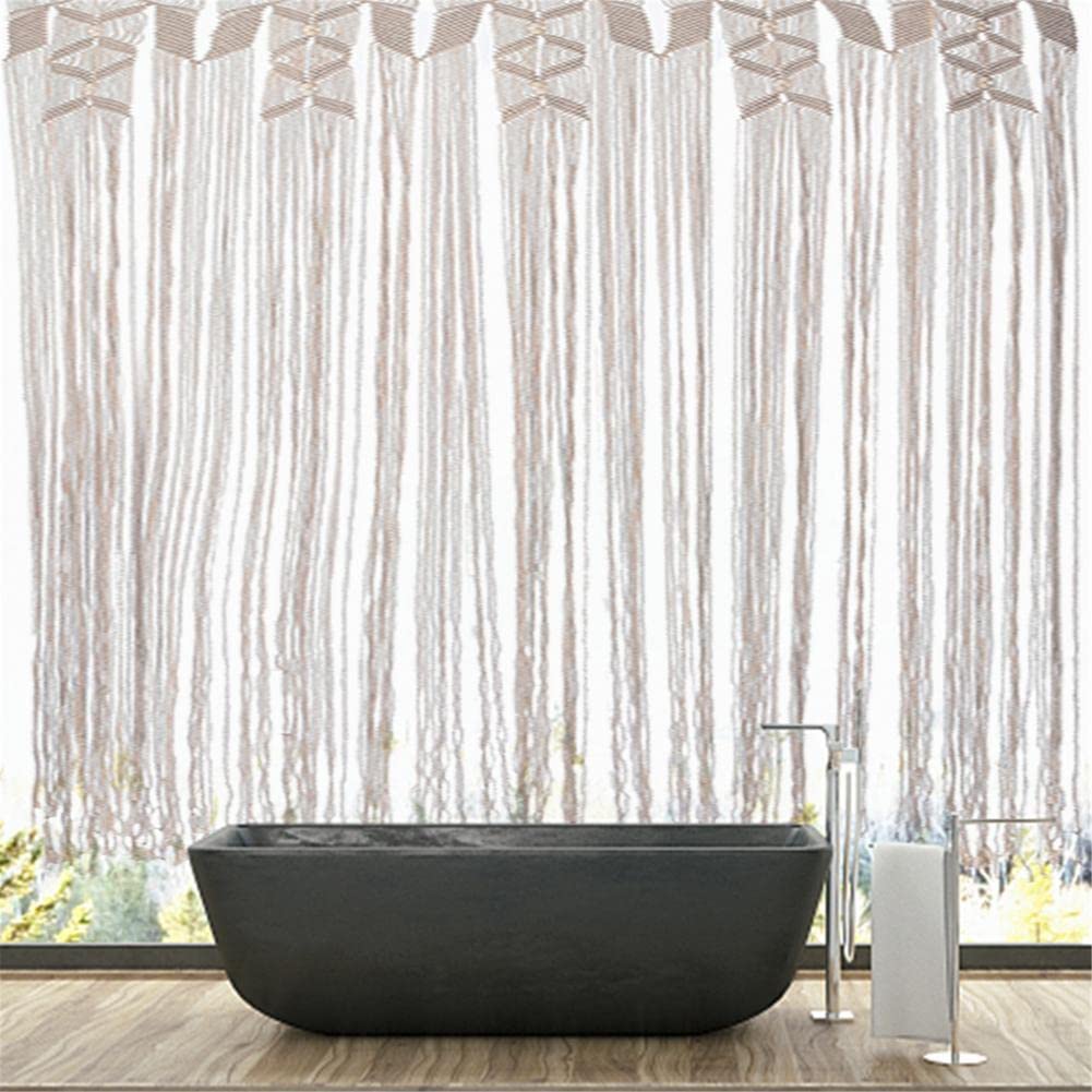 Bohemian Macrame Curtain 90x180cm (35x70inch) - Handmade Woven Wall Tapestry, Room Divider & Door Curtain for Living Room, Bedroom - Perfect for Home Decor, Boho Chic Style & Cozy Spaces