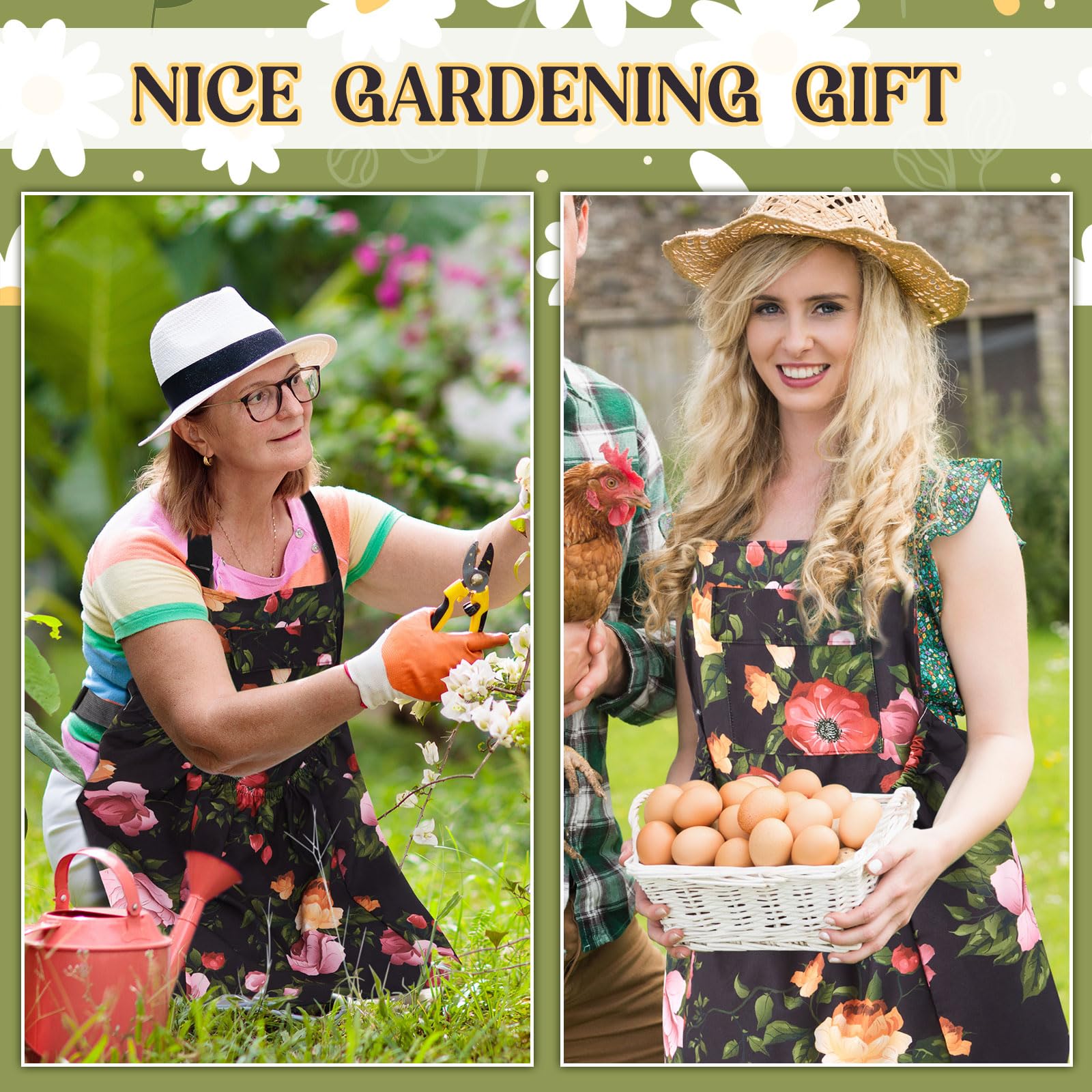 Premium Gardening Apron for Women & Men with Large Pockets - Durable Harvesting Apron for Gardeners - Perfect Gardening Gift for Outdoor Enthusiasts - Ideal for Planting, Weeding & Harvesting Vegetables