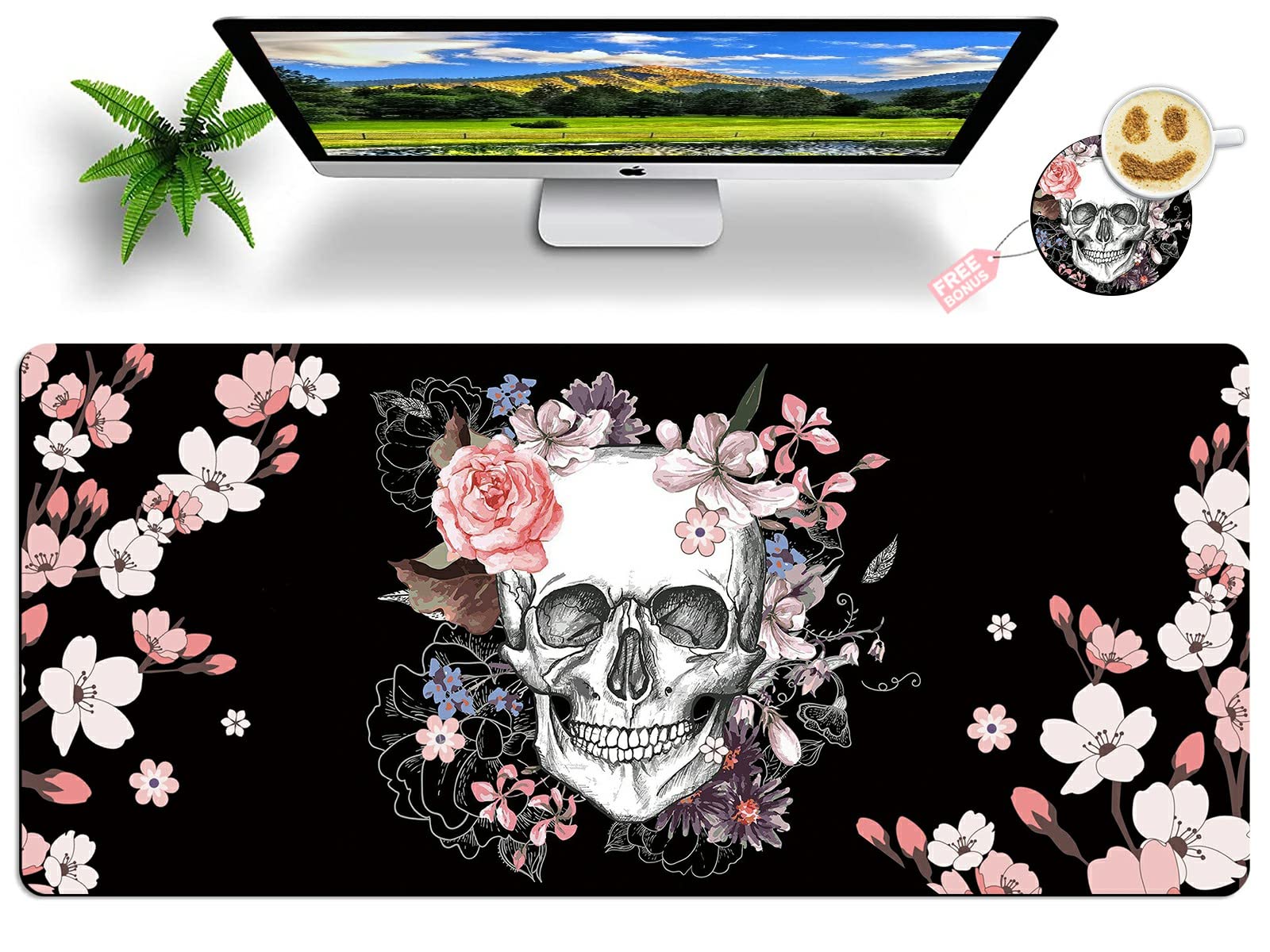 Premium Large Mouse Pad with Coaster - 31.5