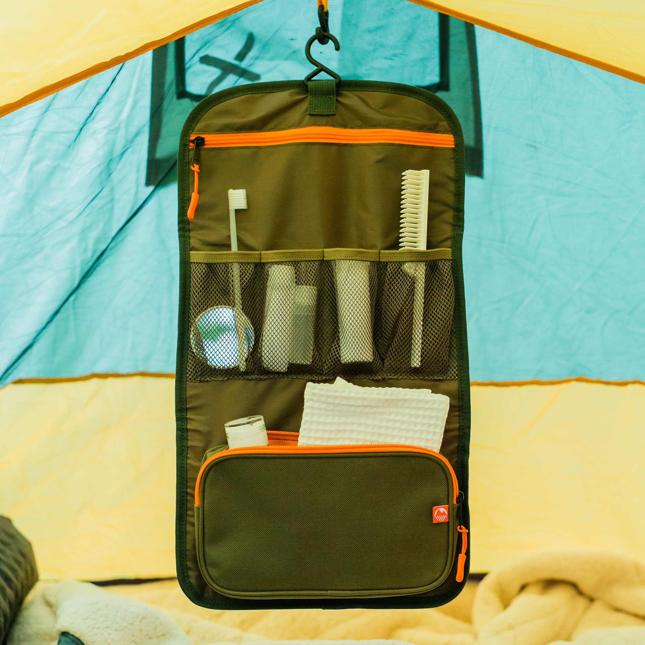 Eskdale Foldable Hanging Travel Toiletry Bag - Waterproof Cosmetic Organizer for Bathroom, Camping & Airplane Travel - Perfect for Toiletries, Makeup & Shower Essentials