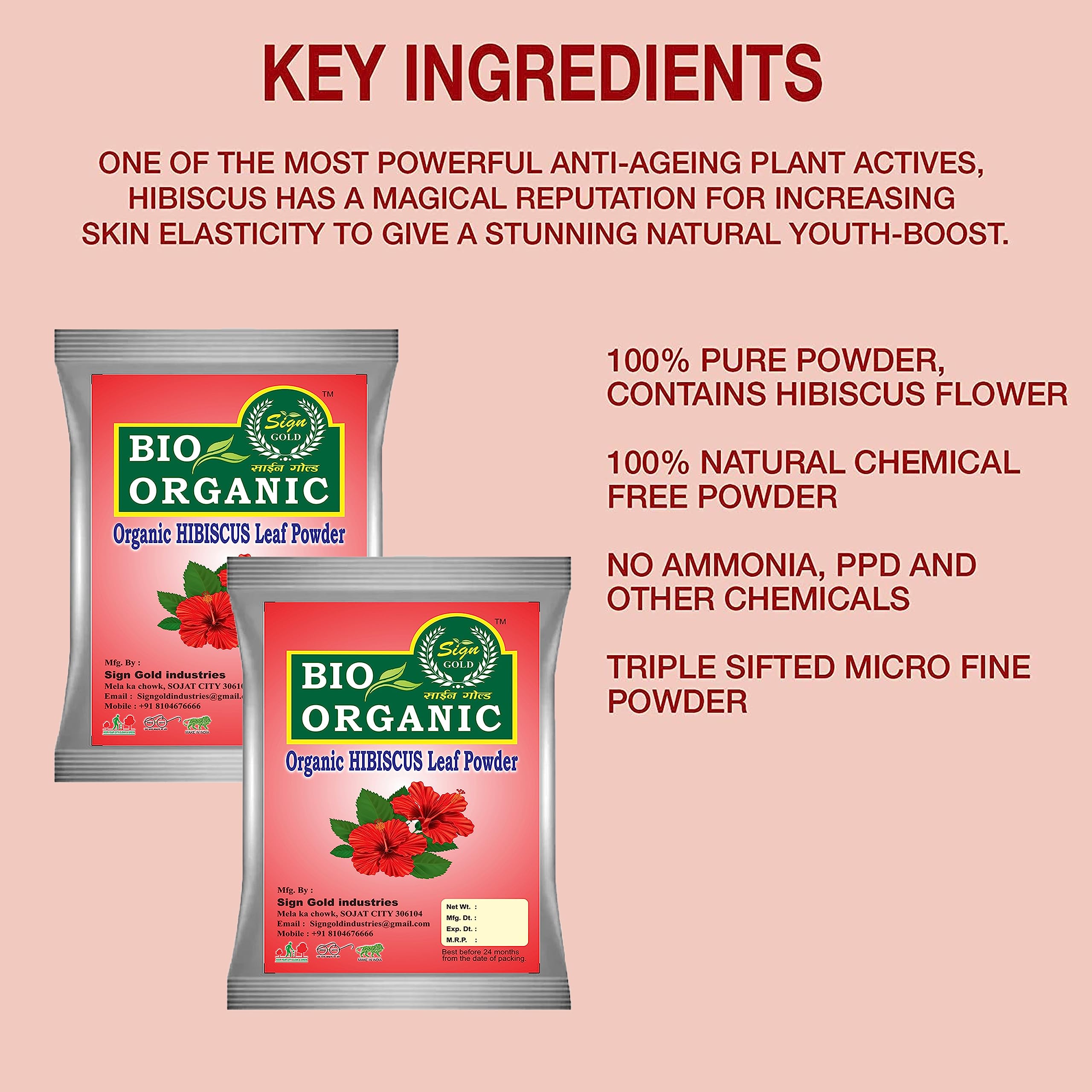 Premium Organic Hibiscus Leaf Powder for Hair Growth & Skin Care - 200g | Natural Hair Mask, Face Scrub & DIY Beauty Recipes | Perfect for Homemade Hair Treatments & Glowing Skin