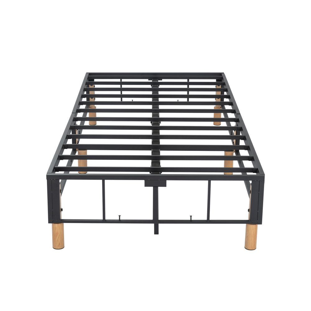 **Heavy Duty Double Metal Bed Frame with Mattress Foundation - Blue | Sturdy Support for Queen/King Size Beds | Perfect for Guest Rooms, Dorms & Apartments**