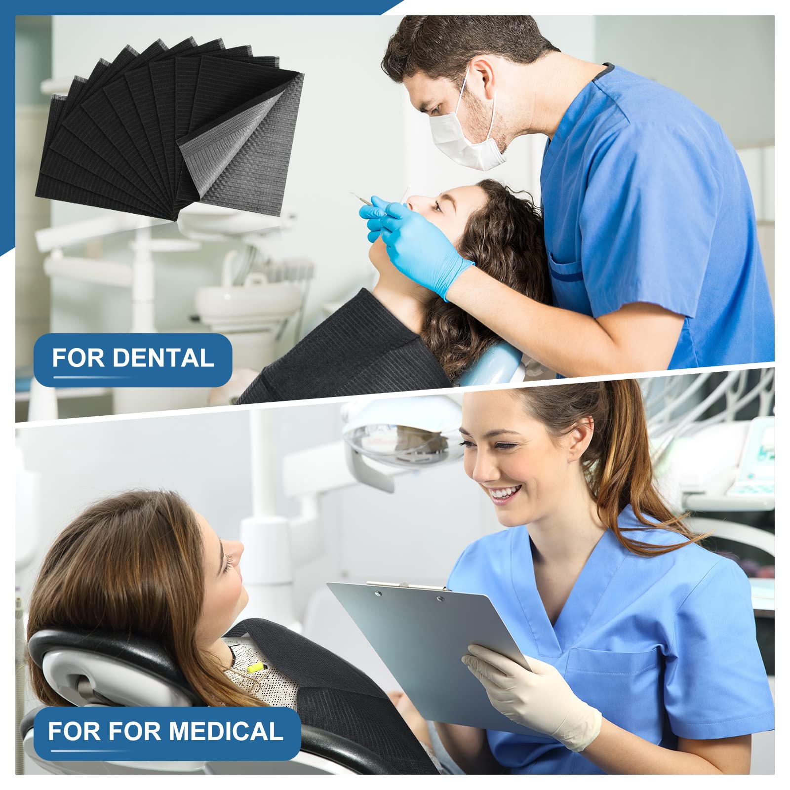 **Weewooday 1000 Pcs Disposable Dental Bibs - 13