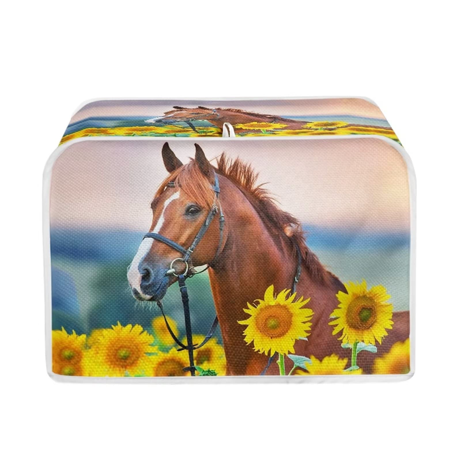 Talayituse 2-Slice Toaster Cover - Sunflower Print Washable Fabric Bread Toaster Oven Cover - Small Kitchen Appliance Protector for Baking & Countertop Decor - Perfect for Country Style Kitchens & Breakfast Nooks