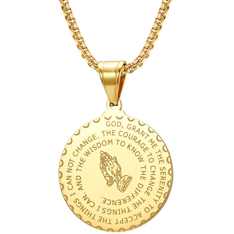 Stainless Steel Prayer Hand Pendant Necklace - Religious Jewelry for Men & Women - Perfect for Daily Wear, Gifts & Spiritual Protection