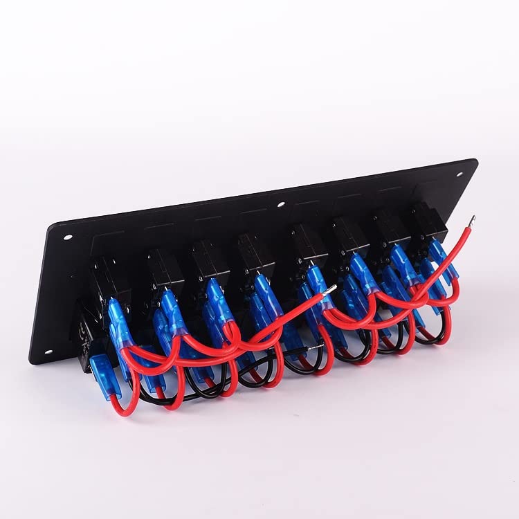 8 Gang Marine Boat RV Switch Panel - Waterproof Aluminum LED Rocker with Circuit Breaker for Car, Boat & RV Styling | Perfect for Dashboards, Control Panels & Marine Applications