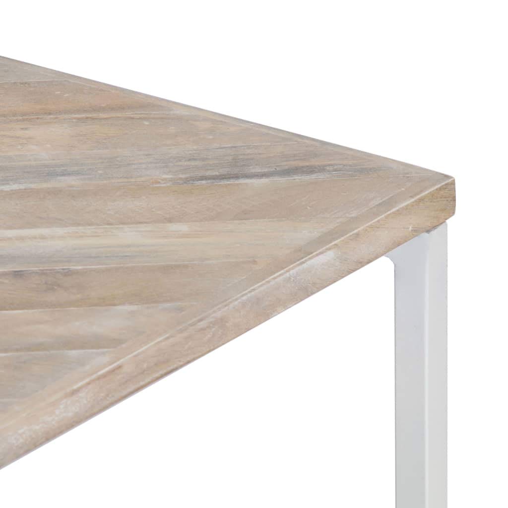 FAMIROSA Solid Mango Wood Coffee Table 43x43x14 - Living Room Centerpiece