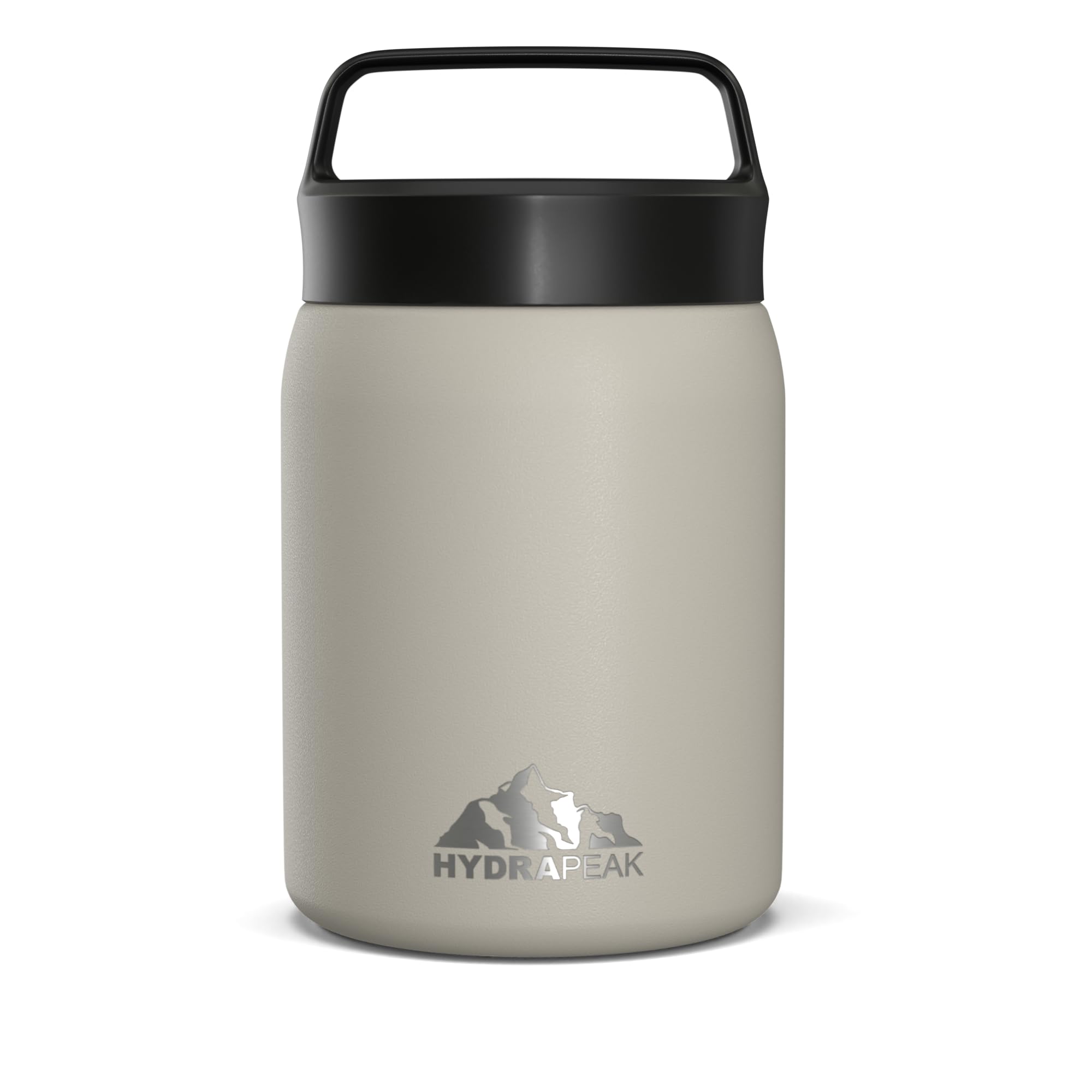Hydrapeak 18 oz Insulated Stainless Steel Food Thermos - Hot & Cold Soup Container, Vacuum Sealed Jar for Office, Camping, Hiking & Outdoor Activities (Stone Grey)