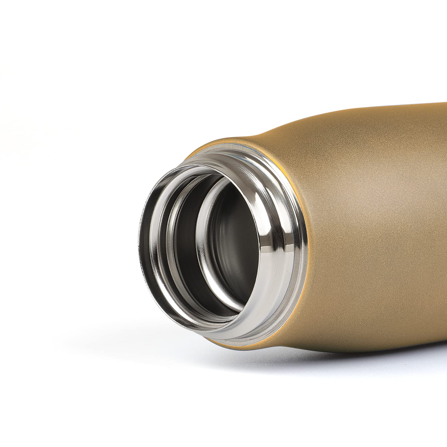 Dusgut 12 oz Insulated Stainless Steel Water Bottle with Wide Mouth & Portable Lid - Gold | Perfect for Gym, Hiking, Travel & Everyday Hydration