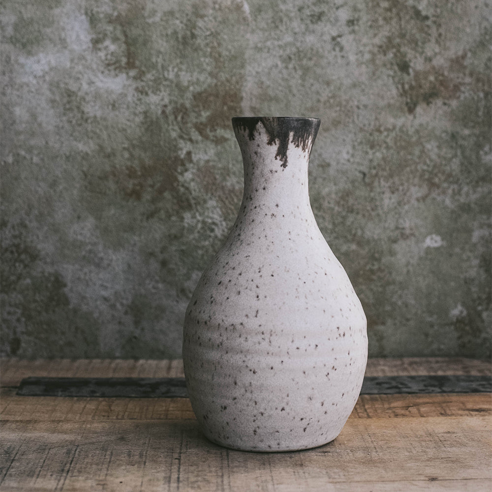 Handmade Brown Stoneware Bud Vase - Small Ceramic Flower Vase for Home Decor, Wedding Centerpieces & Tabletop Arrangements
