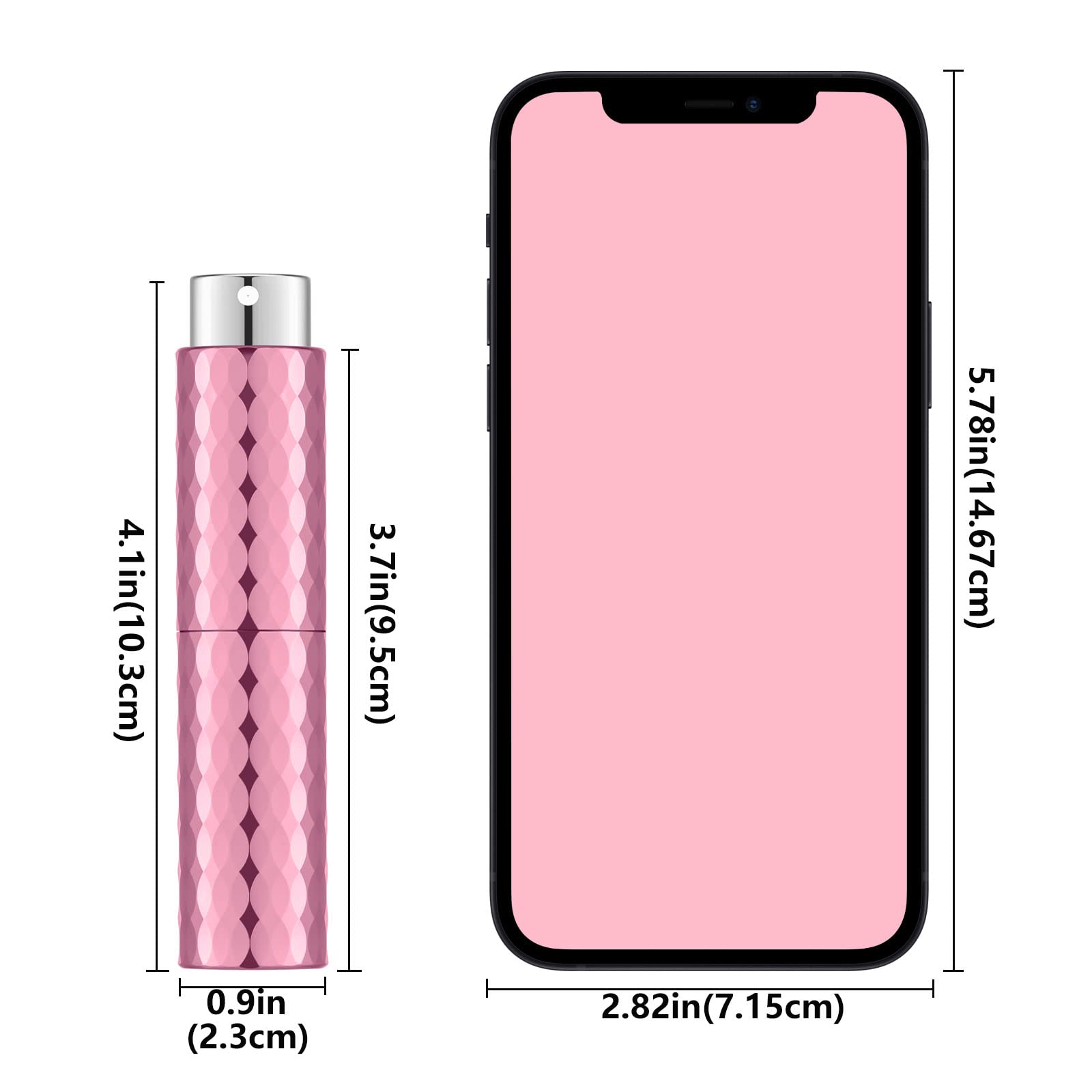 KOIBITO 4PCS/8ml Perfume Spray Bottle Set - Mini Empty Fine Mist Atomizer, Rotary Cologne Dispenser for Men & Women (Black/Gold/Silver/Pink) | Travel, Gym & Purse Essential