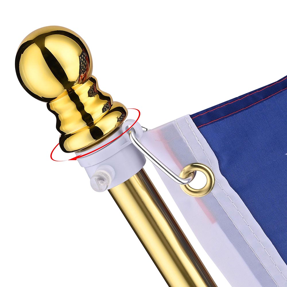 Premium 8 ft Indoor Flag Pole Set with Stand - 2 Pack (Ball or Eagle Finial Options) - Perfect for Home, Office, and Patriotic Decor