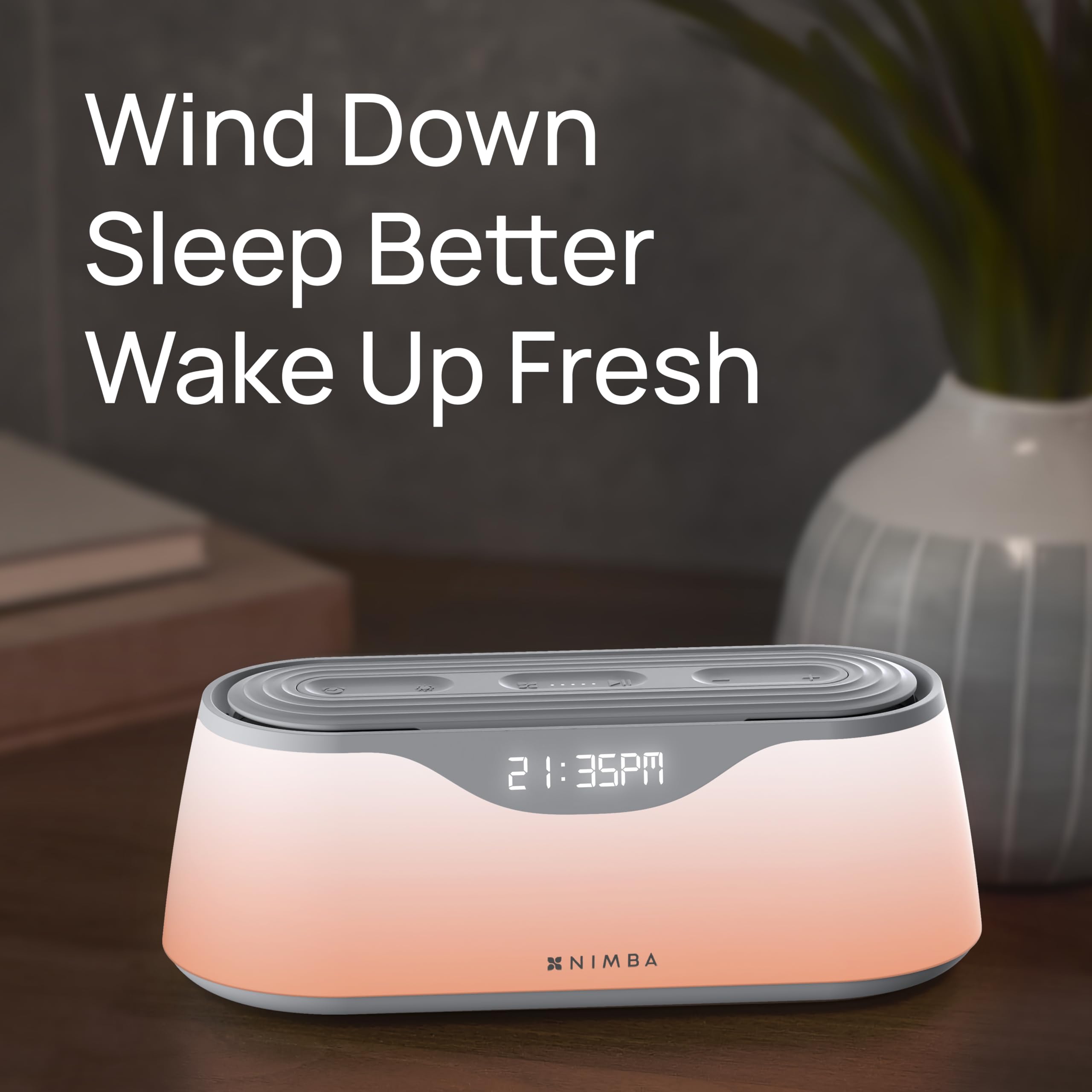 Nimba OFLO Sunrise Alarm Clock - 35 Expertly Tuned Soundscapes & 6 Natural Light Modes for Light Therapy | Wake-Up Clock for Heavy Sleepers with App Control | White Noise Machine for Bedroom, Office, and Meditation | Perfect for Better Sleep & Relaxation