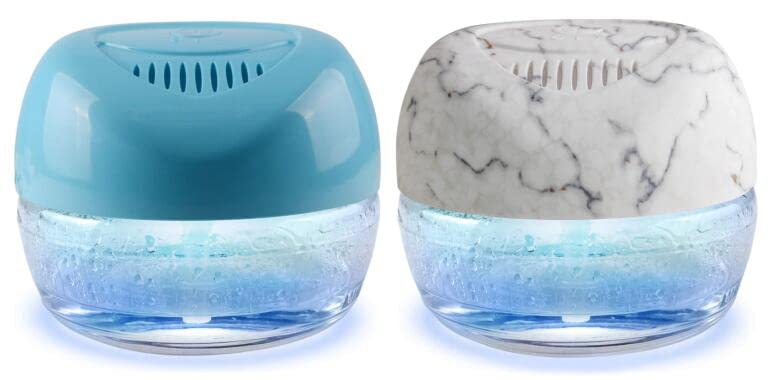 2-Pack Water-Based Air Purifier & Humidifier with 7-Color LED Mood Light - Air Freshener, Revitalizer for Home, Office, Bedroom (Improves Air Quality & Creates Relaxing Atmosphere)