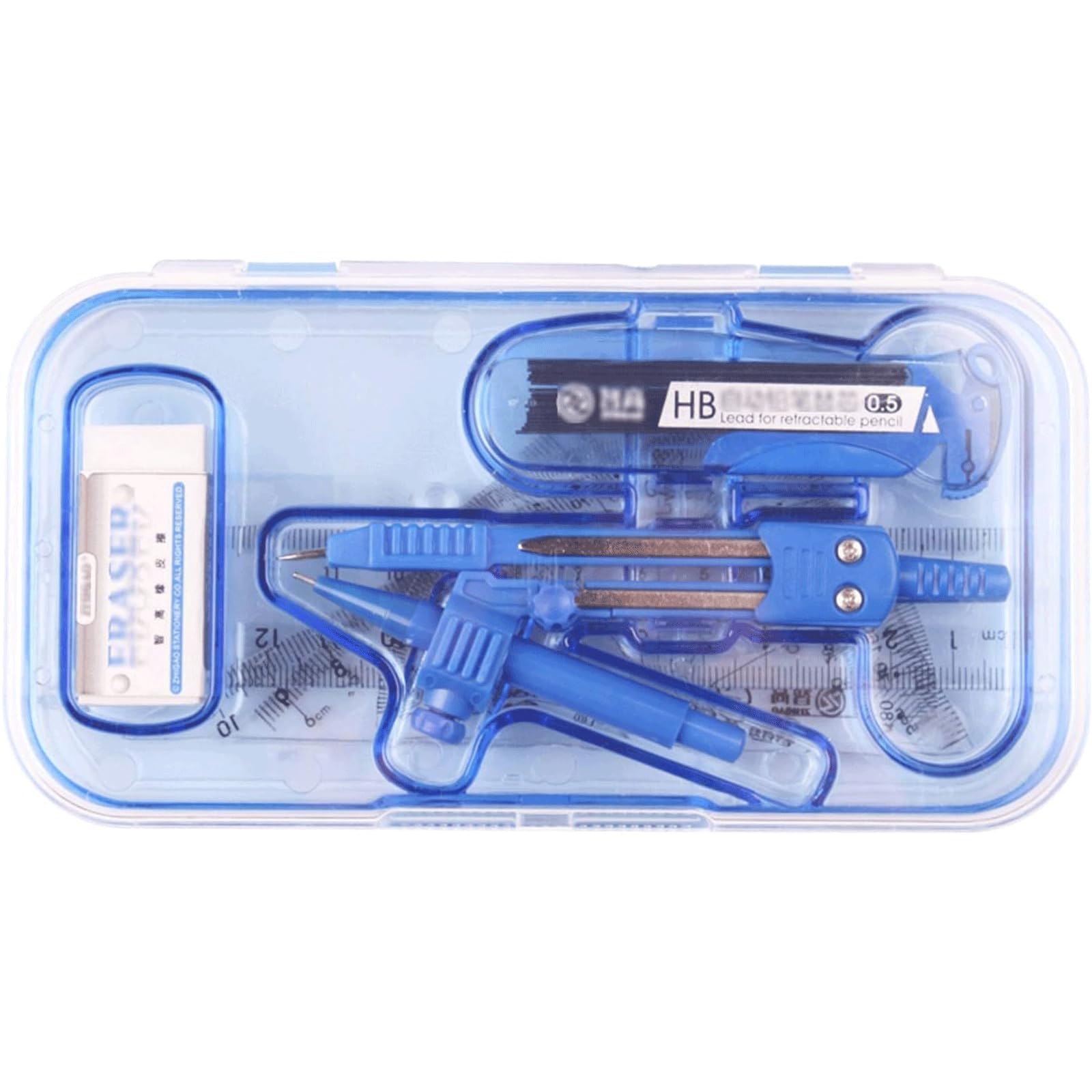 Precision Multi-Function Drawing Compass Set with Ruler, Protractor, Mechanical Pencil & Eraser - Perfect for Geometry, Engineering & Art Projects