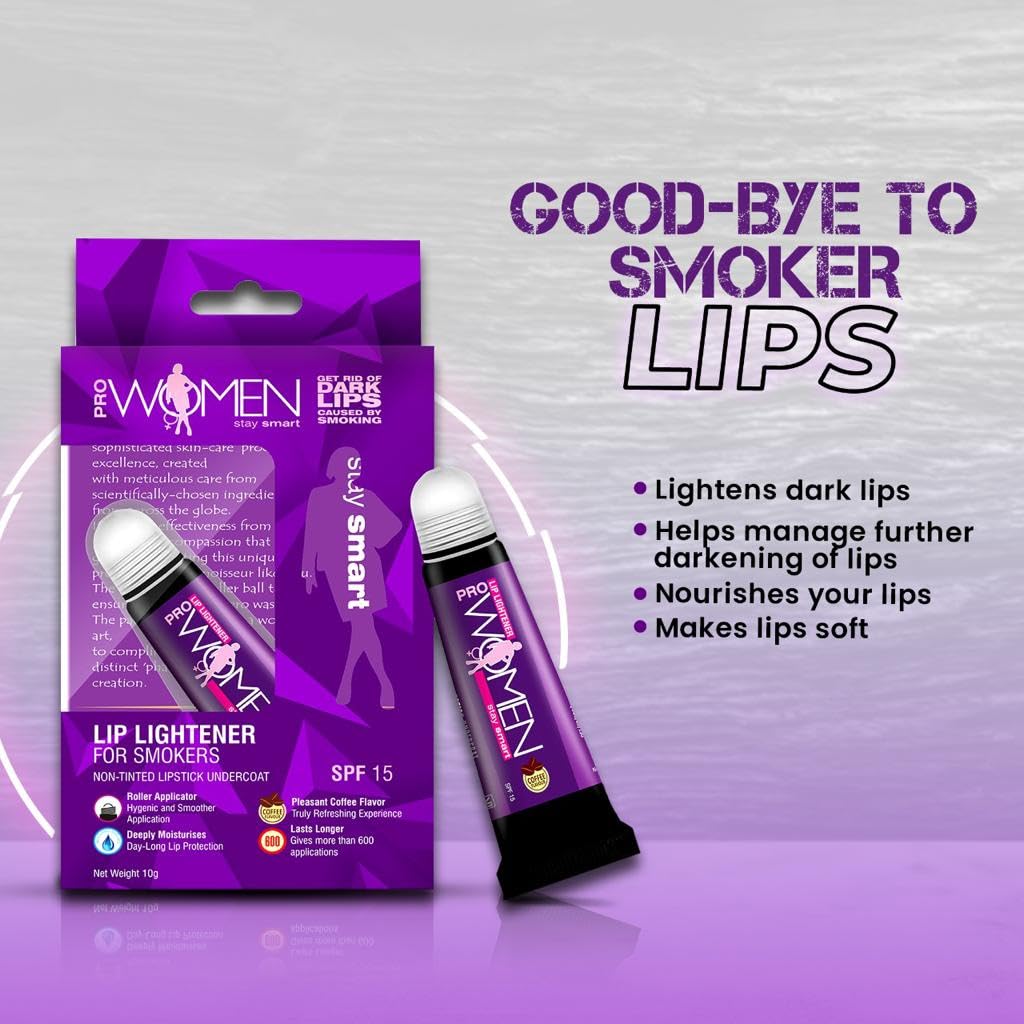 Prowomen SPF15 Lip Lightener Roller for Smokers - Mint Flavored Lip Balm to Relieve Dry, Flaky & Chapped Lips | 10g Coffee Scented Lip Mask for Hydration & Protection - Perfect for Daily Use & Smoking Care