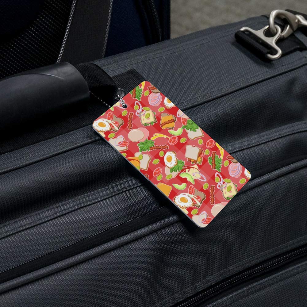 Funny Sandwich Pattern Bread Cheese Luggage ID Tag - Cute & Unique Baggage Identifier for Travel, Suitcases, Backpacks & Kids' Luggage