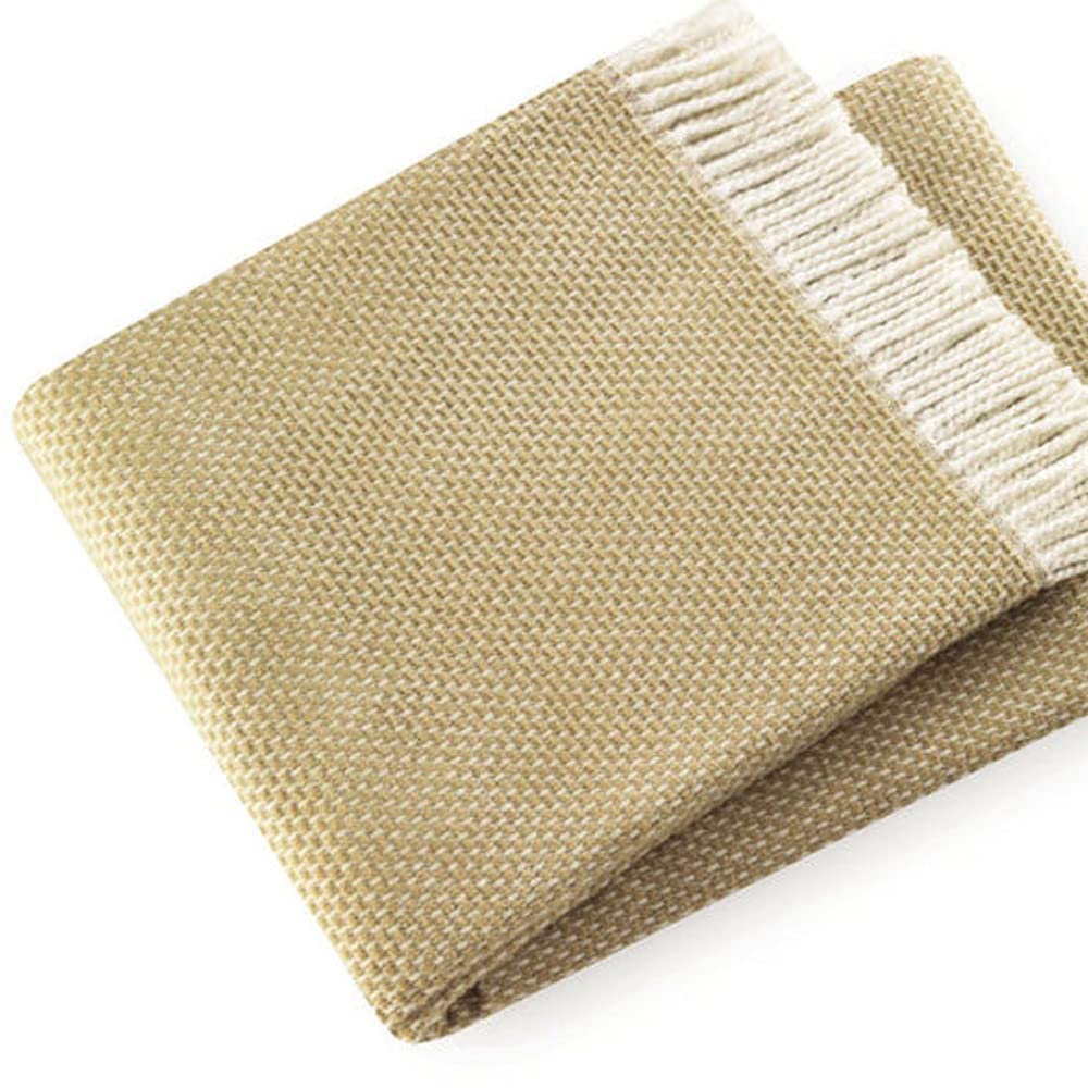 Soft Yellow Stone Links Pattern Throw Blanket - 60