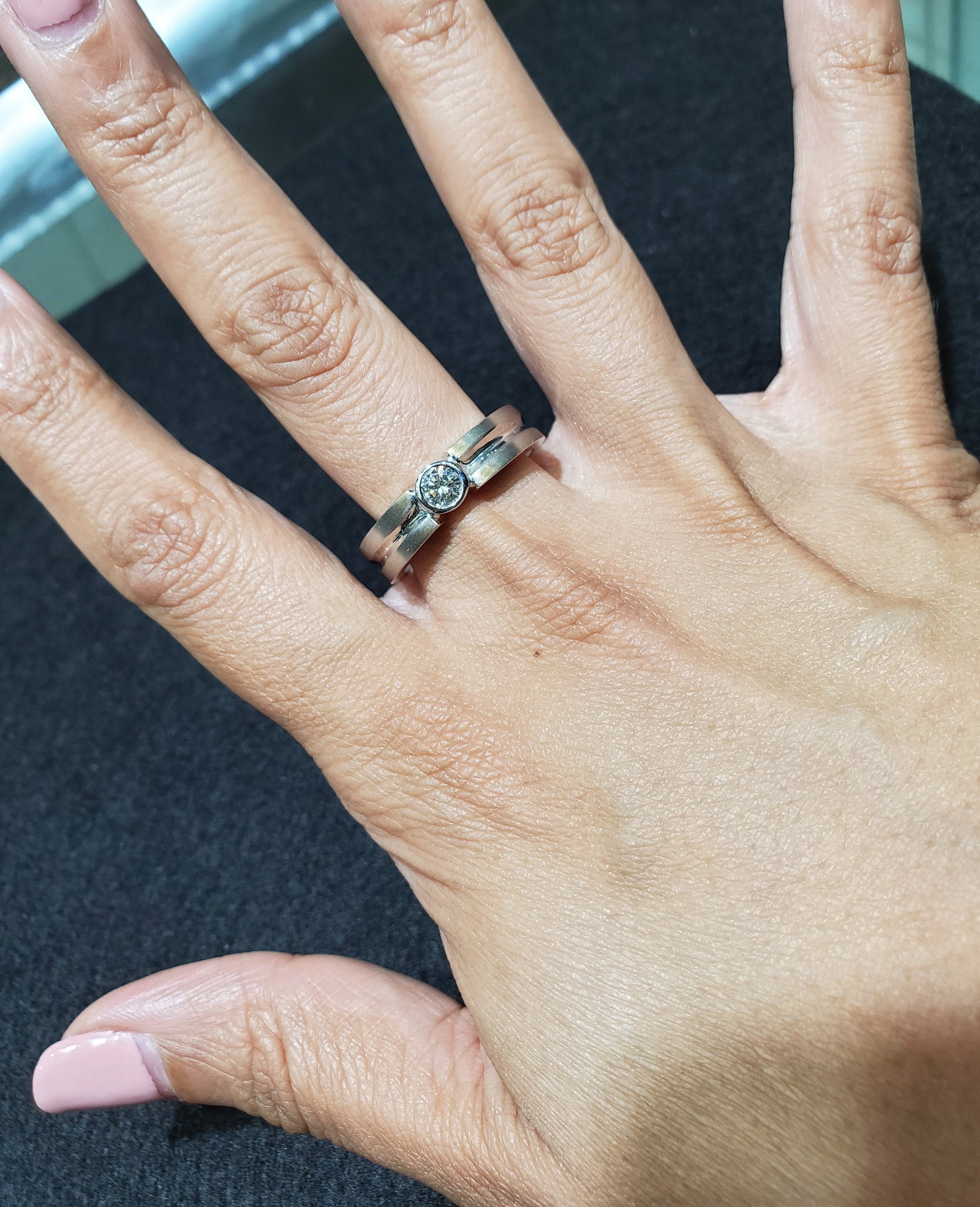 Solitaire Diamond Wedding Band .38cttw 14k White Gold - Elegant Engagement Ring for Women, Timeless Bridal Jewelry Gift for Her, Perfect for Anniversaries & Proposals
