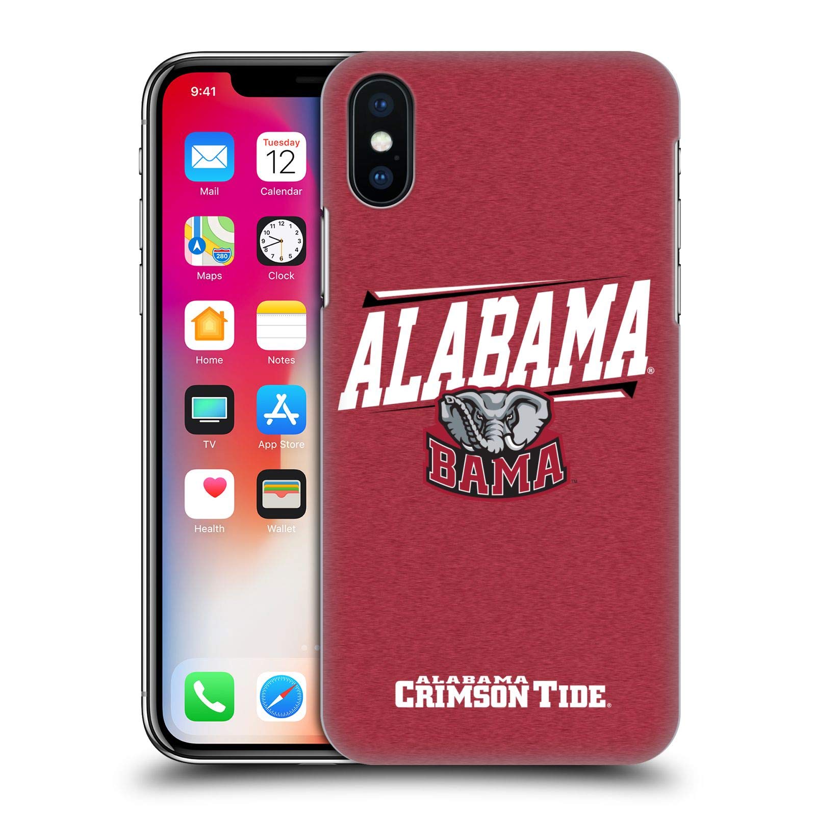 Officially Licensed University of Alabama iPhone X/Xs Hard Case - UA Double Bar Protective Back Cover for Apple iPhone X & Xs - Perfect for Game Day & School Spirit
