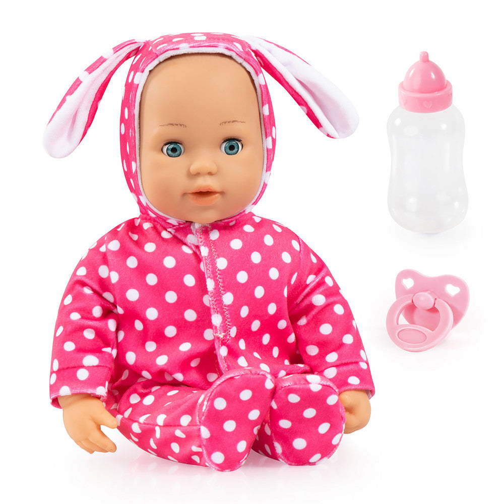 Bayer Design 15 inch Anna First Words Talking Baby Doll with Bunny Onesie - Perfect Gift for Newborns, Toddlers & Collectors - Interactive Playtime, Birthday & Christmas Present