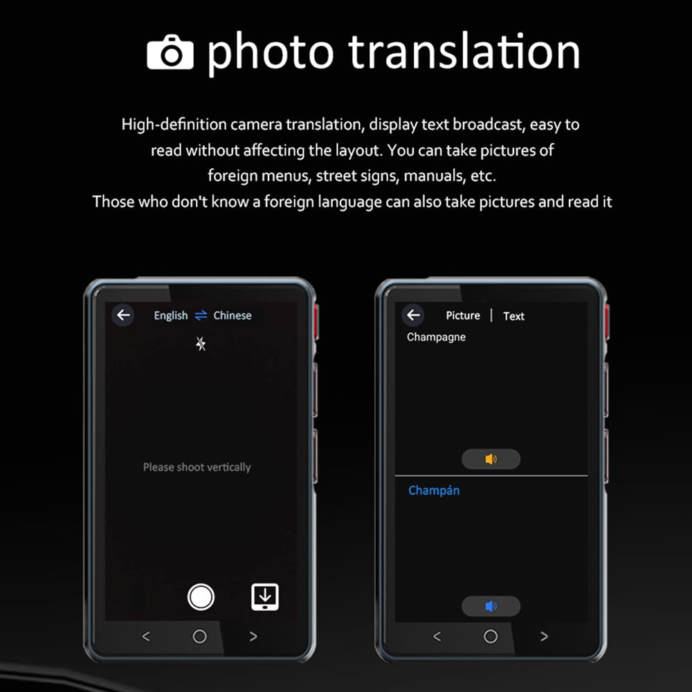 2-Way Instant Voice Translator Device - Portable 135 Language Translator with 4