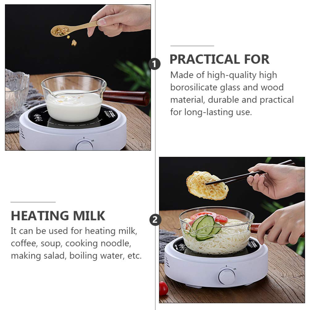 **400ML Transparent Glass Saucepan with Lid - Nonstick Pasta Pot, Milk Pan for Stovetop Cooking - Perfect for Noodle Soup, Milk, and Food Prep | Durable Kitchen Cookware**    *(Use Cases: Ideal for boiling milk, making pasta, cooking soups, and preparing sauces in your kitchen.)*