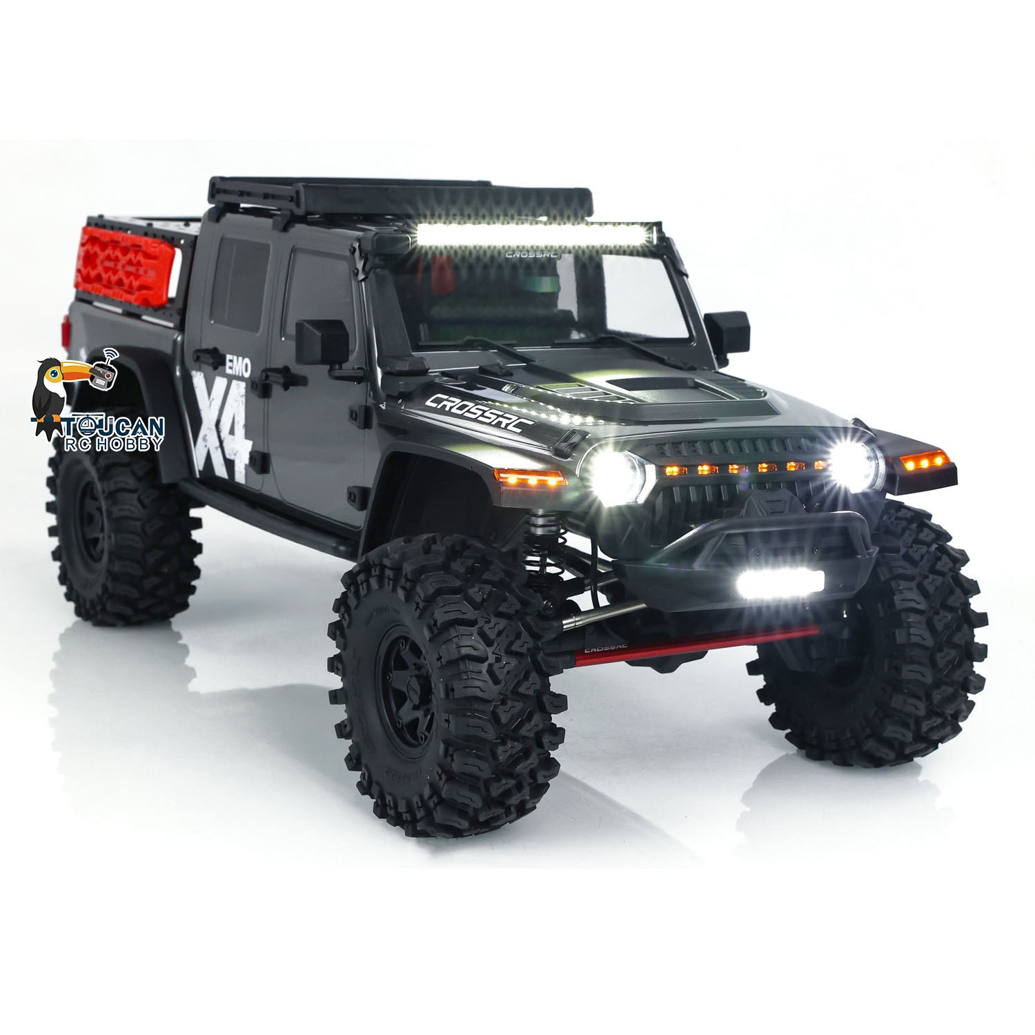 CrossRC 1/8 Scale EMO X4 4WD Off-Road RC Crawler Truck with LED Lights - US Stock | High Performance Radio Control Vehicle for Rock Crawling, Trail Adventures & Backyard Off-Roading