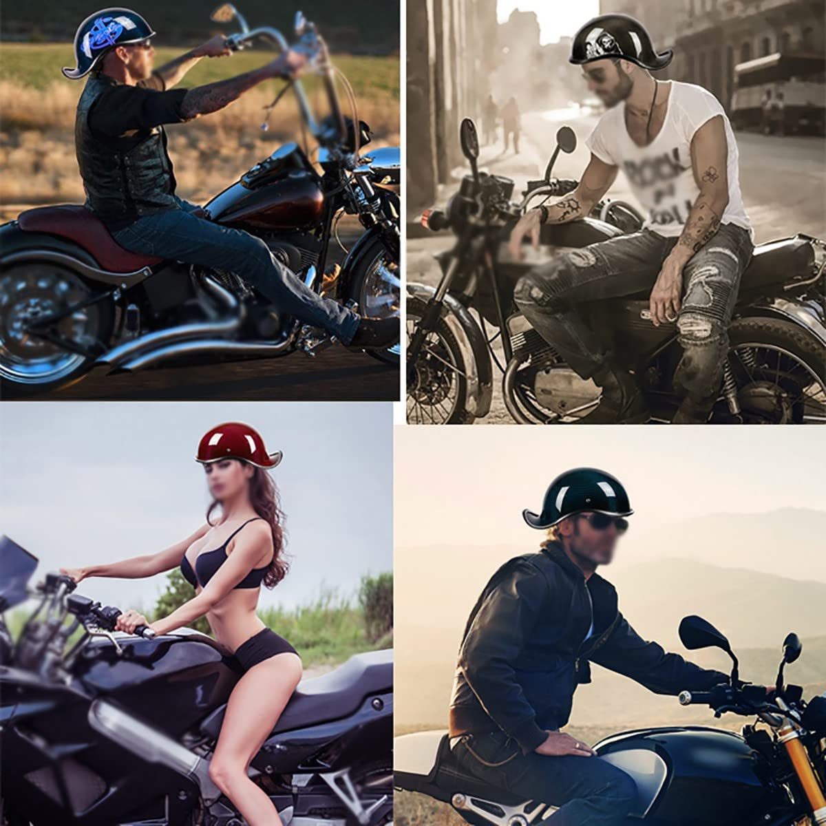 DOT/ECE Approved Motorcycle Half Helmet for Men & Women - Lightweight Skull Cap Half Shell Helmet (57-58CM) - Perfect for Summer Riding & Baseball Style