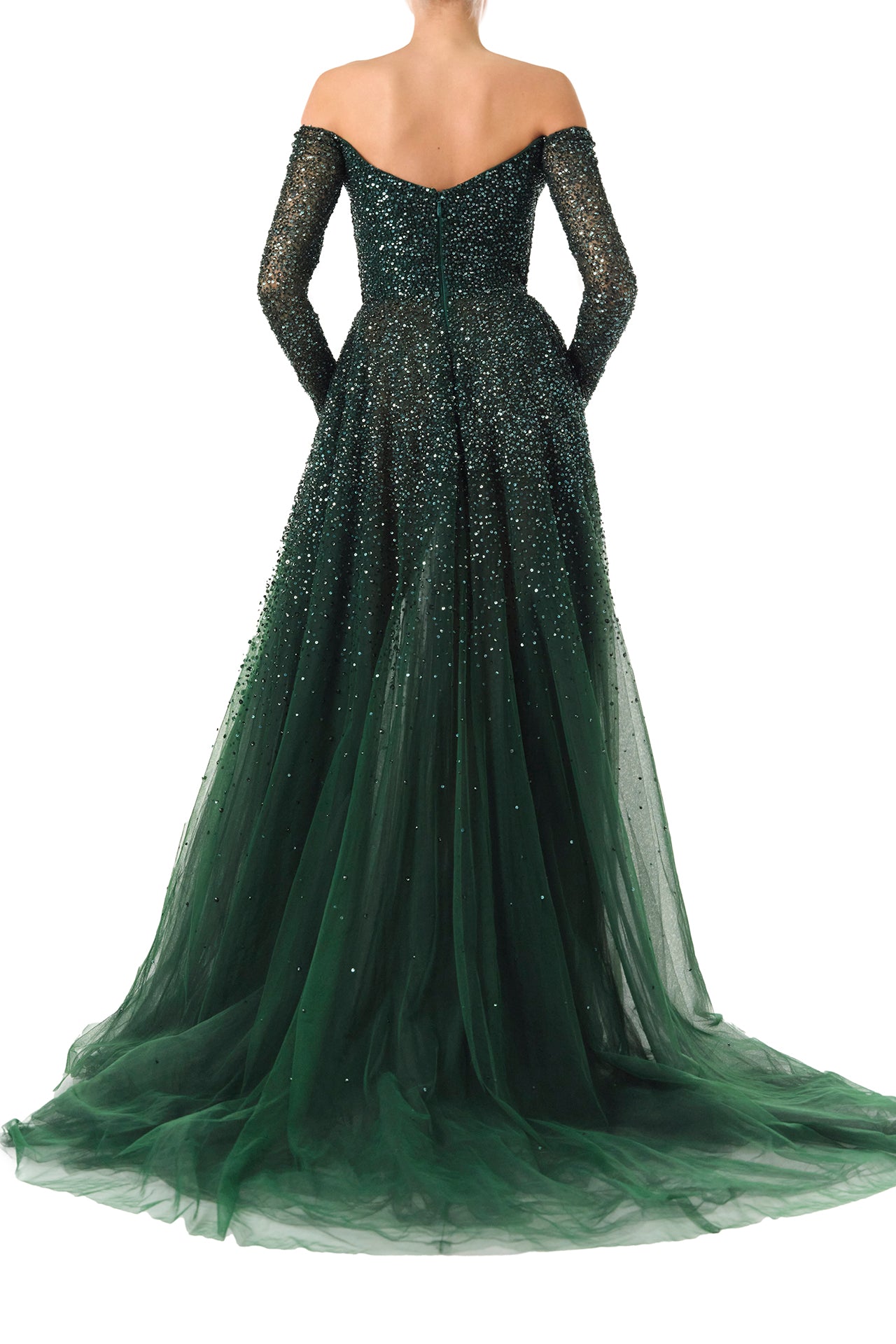 Elegant Off-The-Shoulder Embroidered Ball Gown Dress for Women - Perfect for Prom, Evening Parties & Formal Events