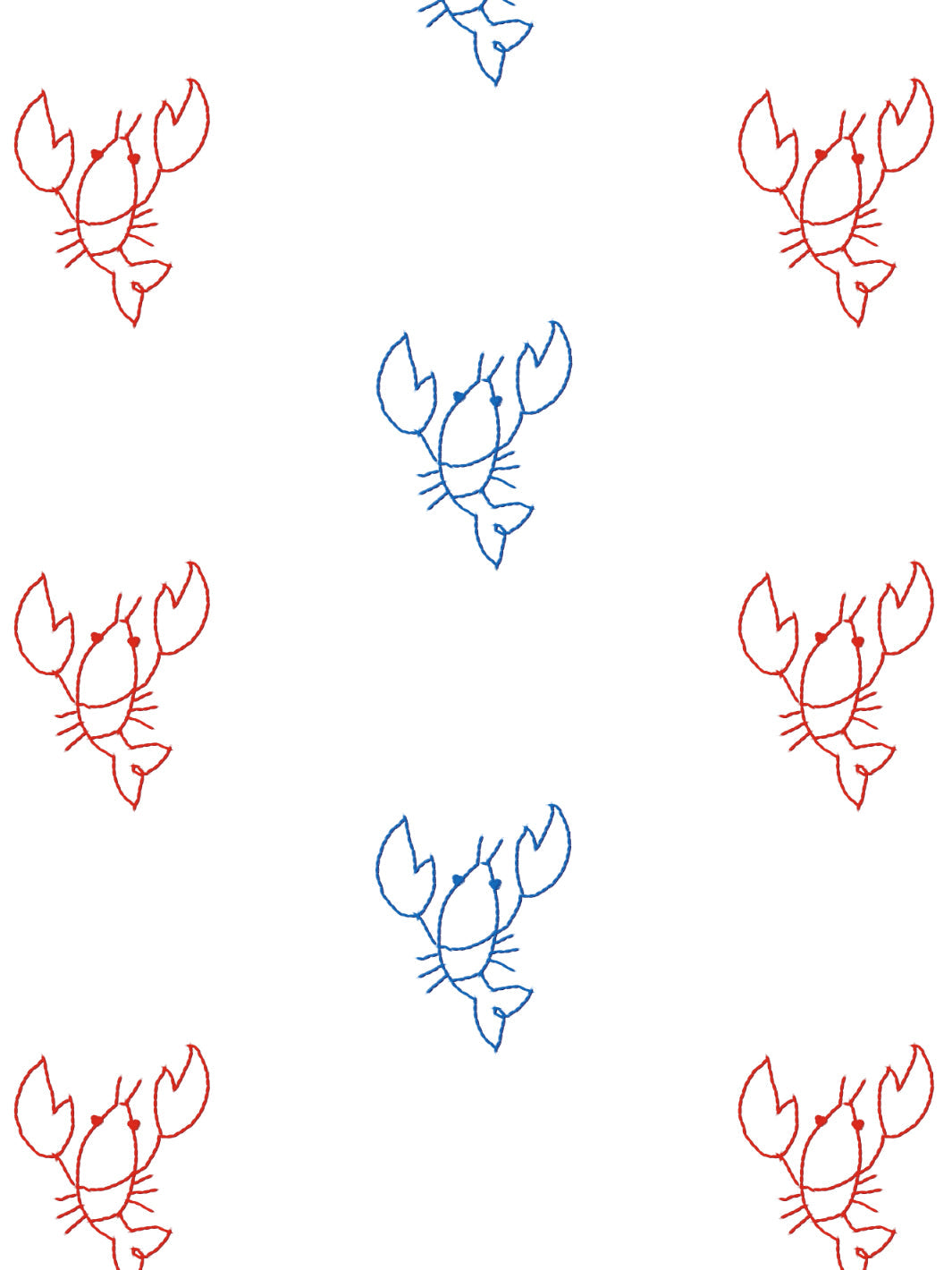 Premium Blue and Red Lobsters Wallpaper by Lingua Franca - Waterproof Peel & Stick Wall Mural for Kitchen, Bathroom, or Living Room Decor