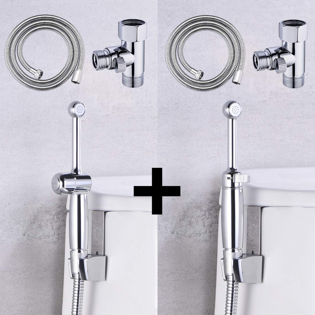 SonTiy Adjustable Pressure Handheld Bidet Sprayer for Toilet - Polished Chrome & Solid Brass Construction - Perfect for Baby Cloth Diaper Cleaning & Personal Hygiene - Ideal for Bathroom Use, Travel & Postpartum Care