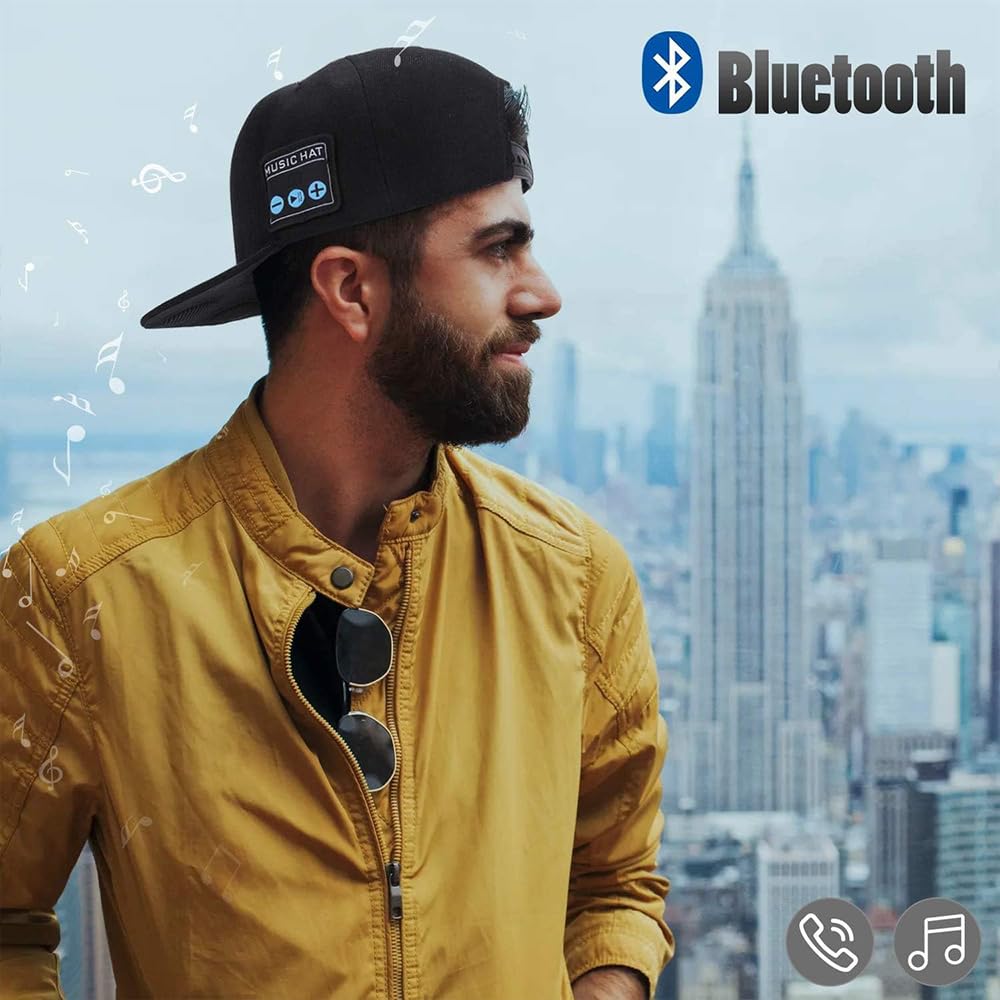 EDYELL 2 Pack Bluetooth Speaker Hats - Wireless Adjustable Music Baseball Cap for Men & Women - Perfect for Outdoor Sports, Running, Hiking & Gifts