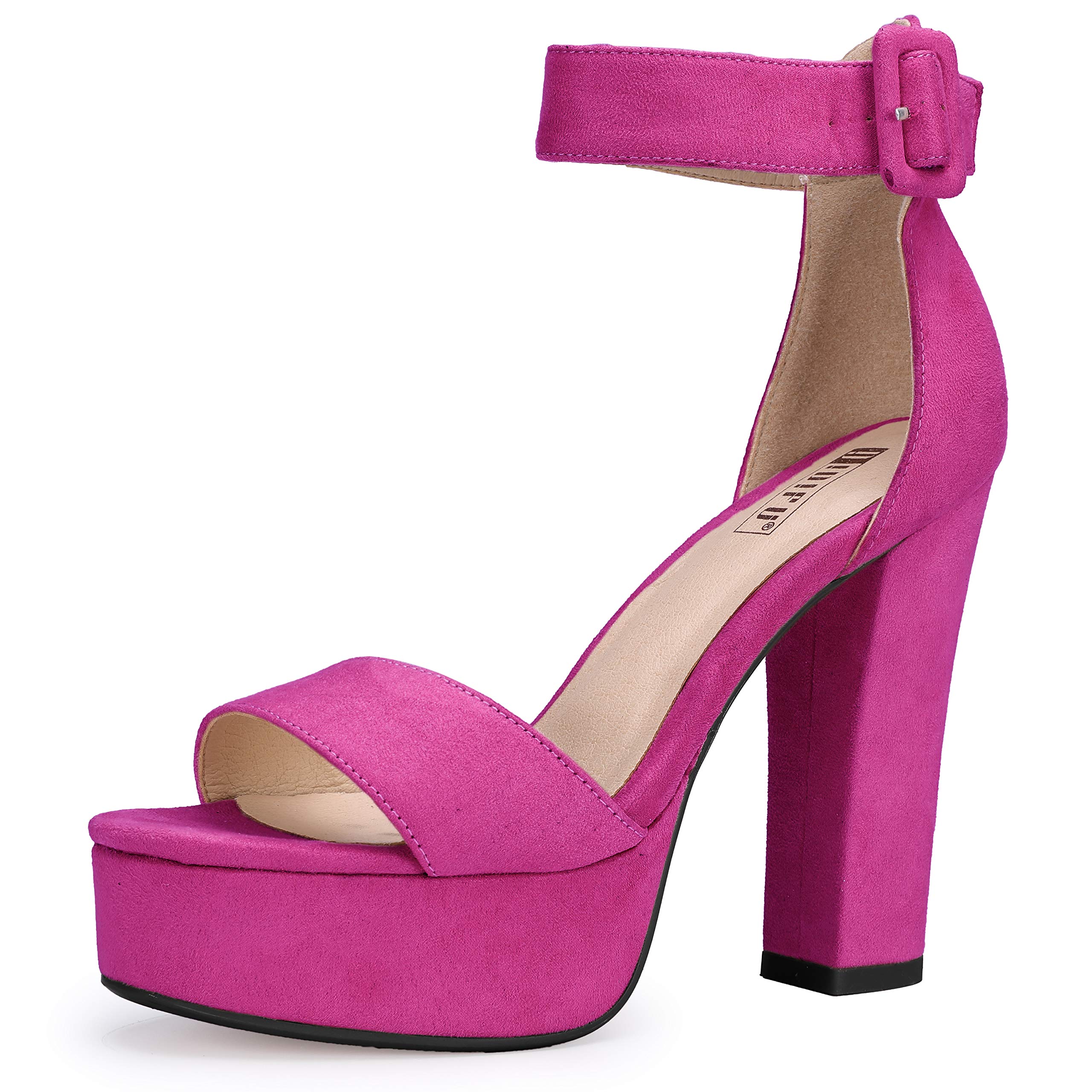 IDIFU IN5 Sabrina Women's Chunky Block Heel Sandals - Sexy Ankle Strap Open Toe Platform Heels for Wedding, Party & Dress Occasions | Comfortable High Heels for Evening Events, Date Nights & Special Occasions