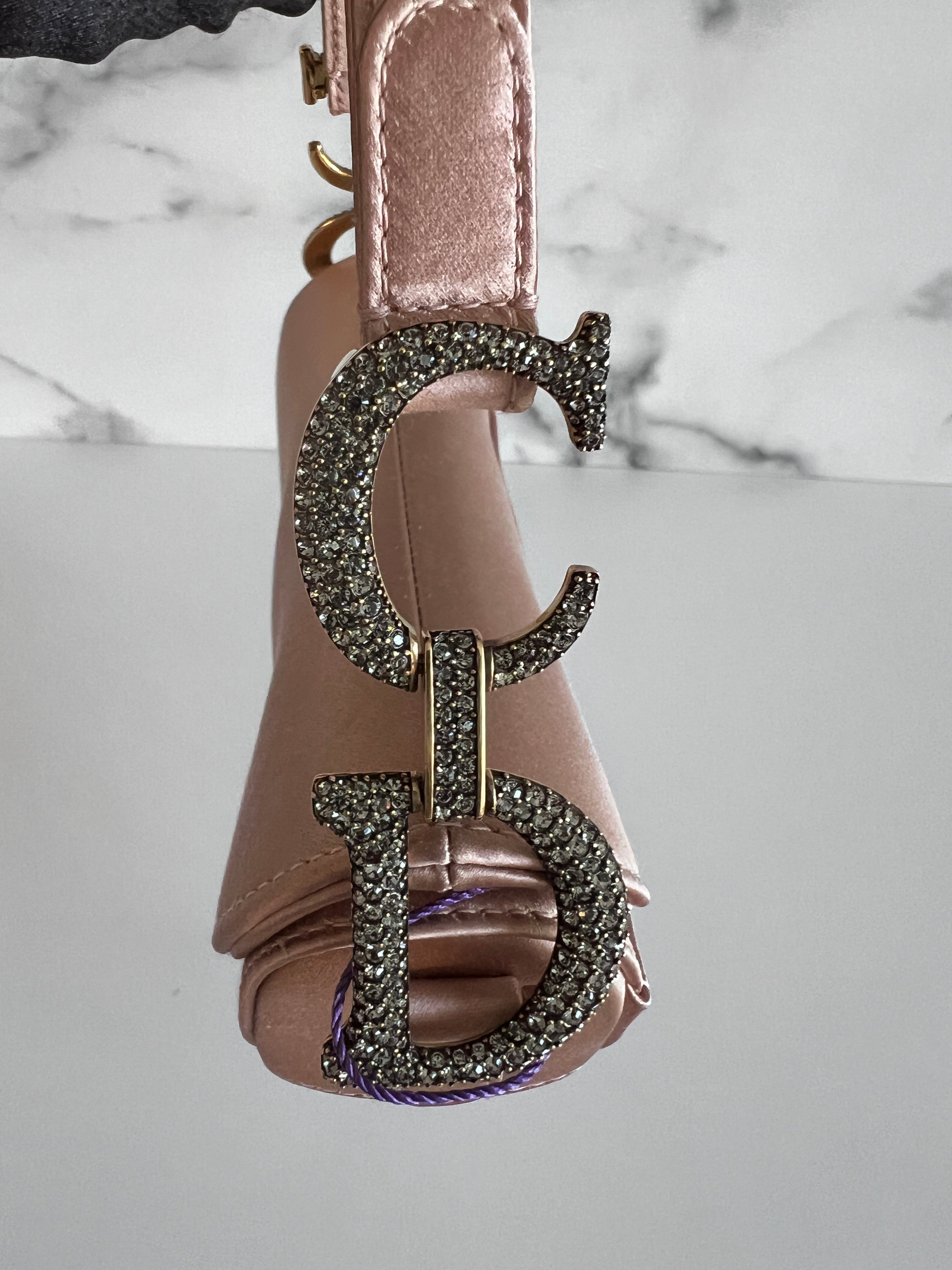 Dior Small Rose Pink Satin Saddle Bag - Luxury Designer Handbag for Women, Perfect for Parties, Weddings & Everyday Elegance
