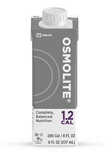 Osmolite 1.2 Cal Unflavored Oral Supplement - Ready to Use 8 oz Bottles (Case of 48) | High-Calorie Nutrition for Tube Feeding & Meal Replacement