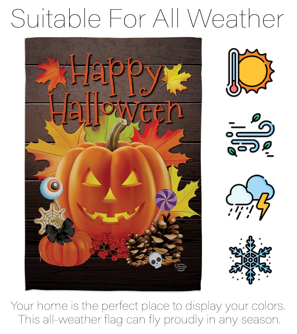 Spooky Halloween Pumpkin Garden Flag - Fall Witch Decor for Yard & Home