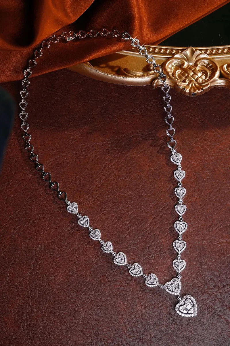 18K White Gold Diamond Necklace for Women - 3.10 Carat Natural Heart-Shaped Diamond Pendant, Luxury Romantic Jewelry Gift for Anniversary, Valentine's Day & Special Occasions