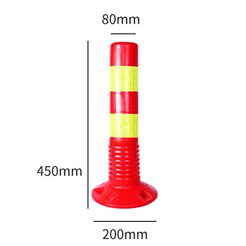 Reflective Traffic Safety Bollard - 450x80mm Plastic Parking Garage Bollards & Road Markers for High-Traffic Areas, Driveways, and Construction Zones