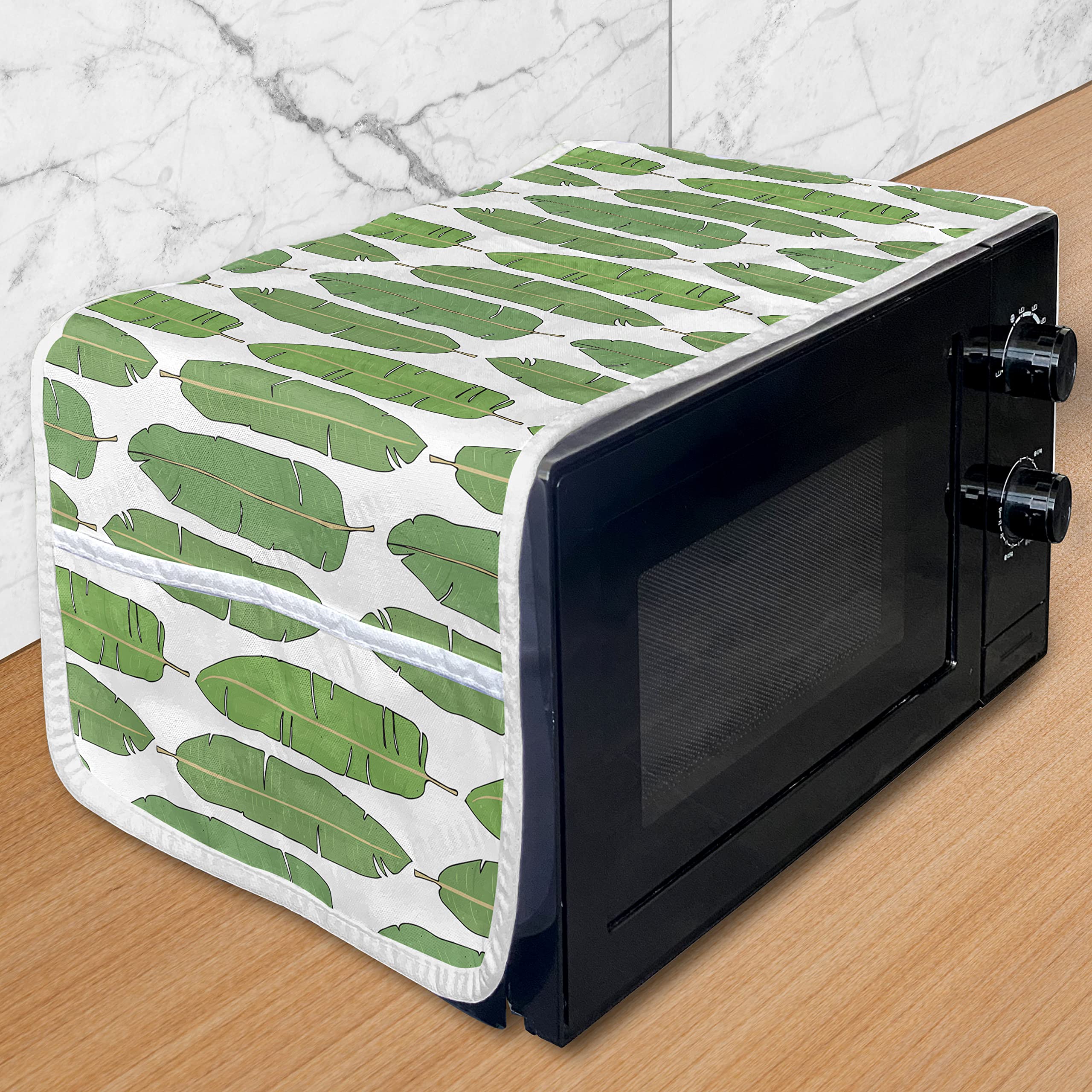 Ambesonne Microwave Cover - Waterproof Kitchen Organizer with Pockets, 36