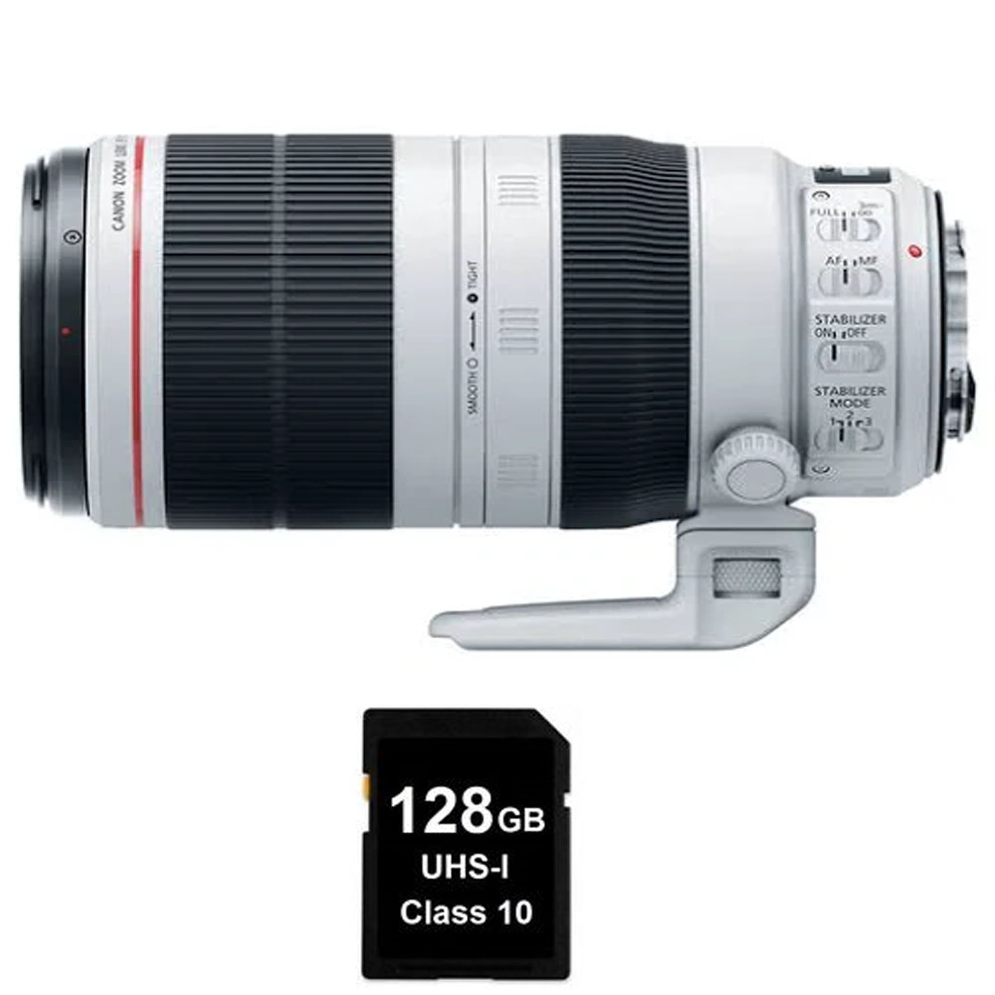 Canon EF 100-400mm f/4.5-5.6L IS II USM Telephoto Zoom Lens with 128GB Memory Card - Professional Wildlife & Sports Photography, Travel Adventure Gear