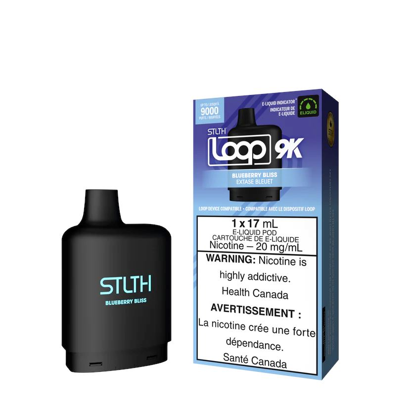 Blueberry Bliss STLTH Loop 9K Disposable Vape - 9000 Puffs, Refreshing Blueberry Flavor | Perfect for On-the-Go Vaping & Social Relaxation