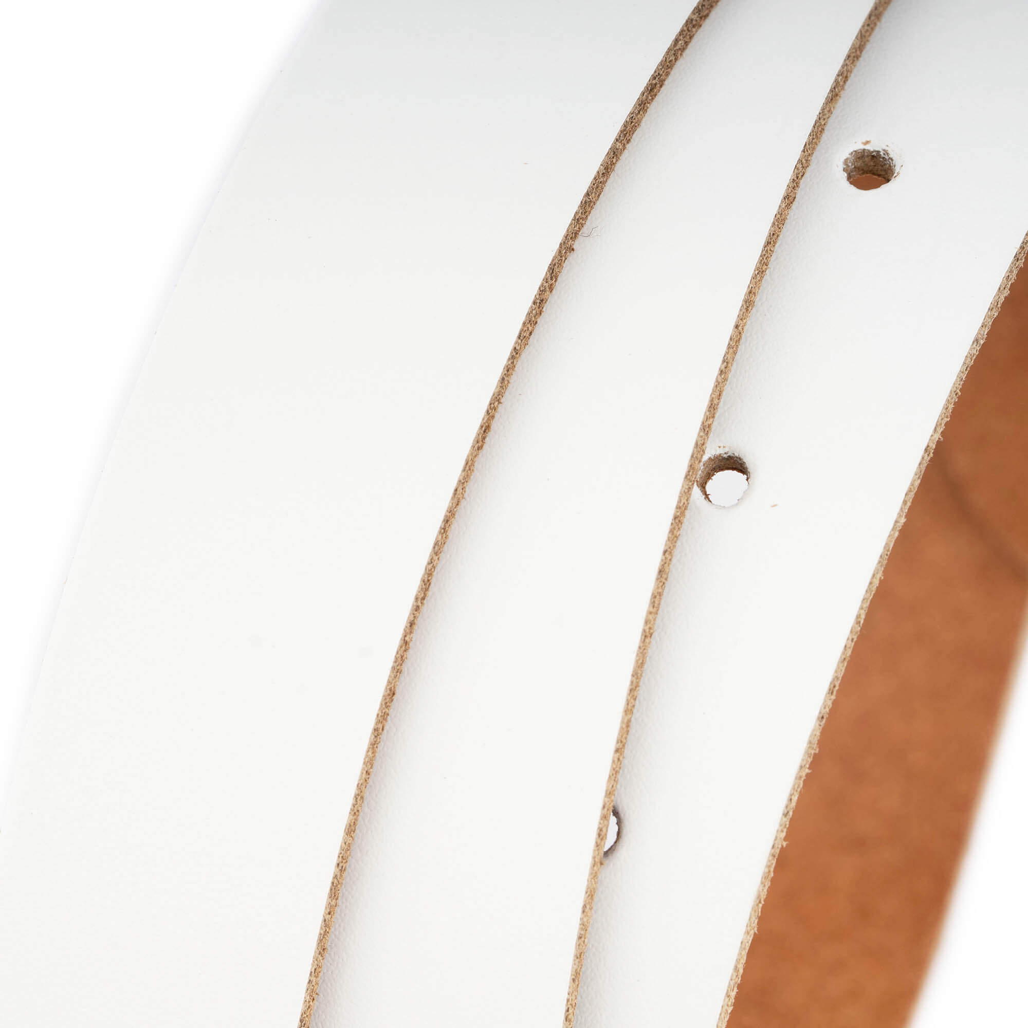2.5 cm White Leather Belt Strap Replacement for Versace Buckles - Perfect for Fashion Accessories & Belt Repair