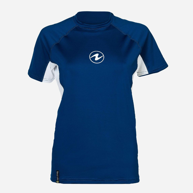 AQUA LUNG Women's Loose Fit Rashguard Short Sleeve UPF 50+ Swim Shirt - Sun Protection for Surfing, Swimming & Beach Activities