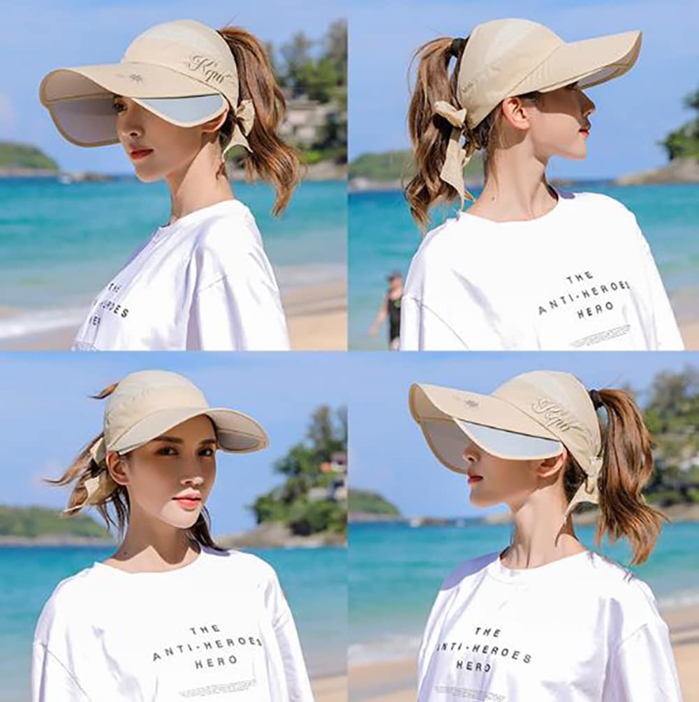 Adjustable Summer Sun Visor Hat for Golf, Tennis & Running - Retractable Brim UV Protection Cap for Outdoor Sports & Beach Activities