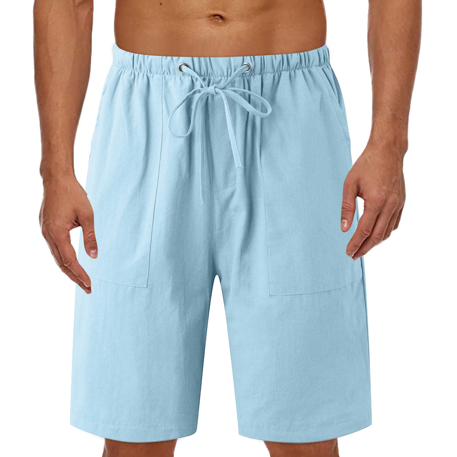 Men's Khaki Shorts - Elastic Waist Comfort Fit Casual & Athletic Shorts for Big & Tall - ASU-42 | Perfect for Summer, Gym, Travel & Outdoor Activities