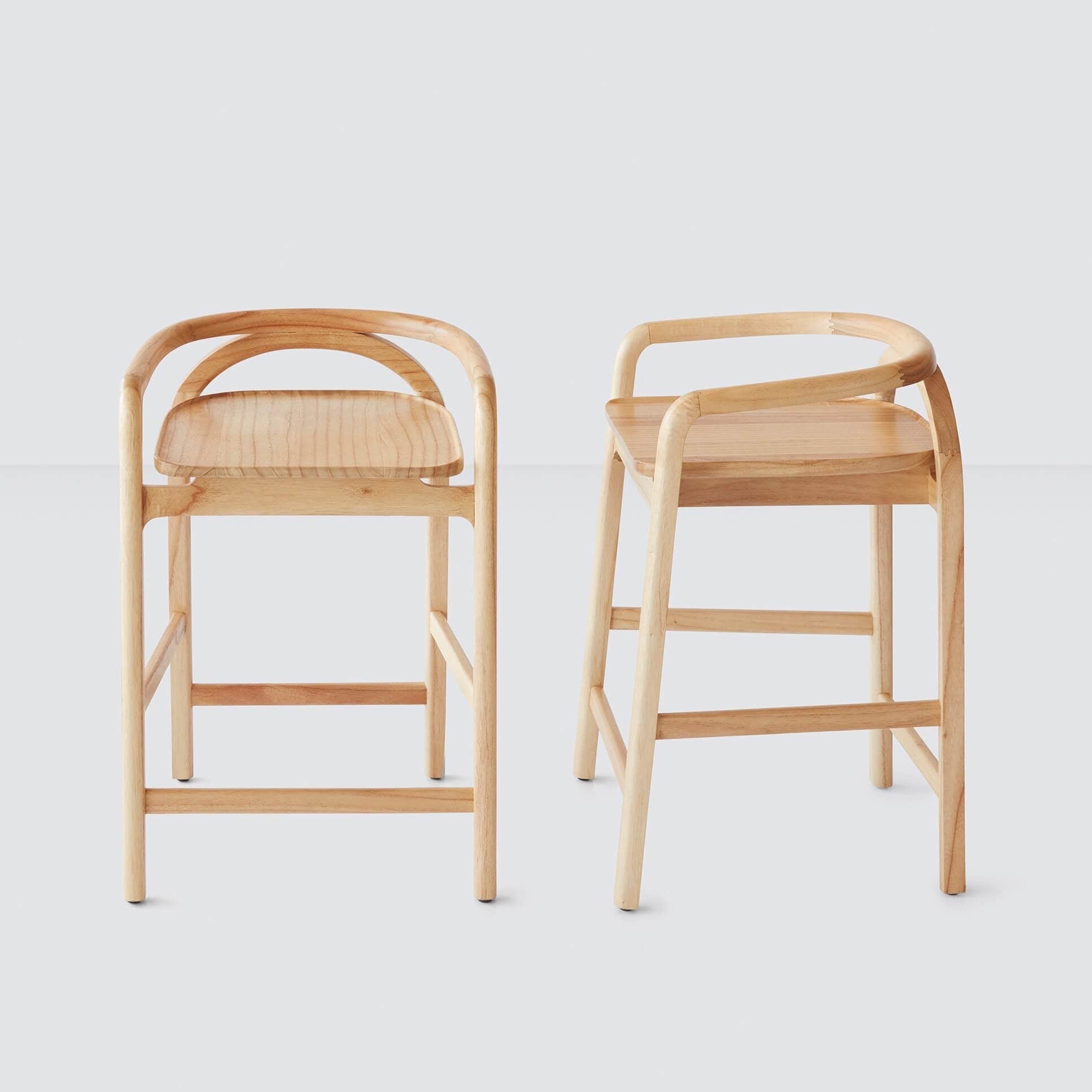 Meru Counter Stool with Mindi Wood - Modern Bar Stools for Kitchen Island, Breakfast Nook & Home Decor - Adjustable Height & Comfortable Seating