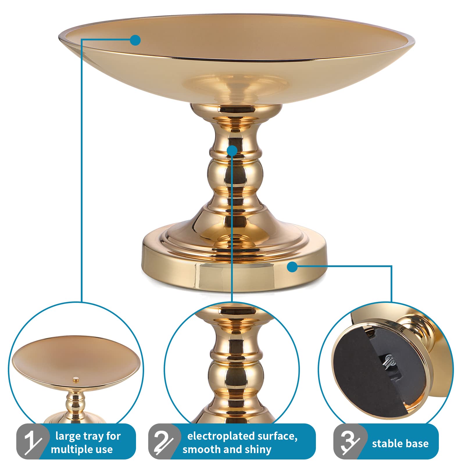 Gold Pedestal Fruit Bowl - 11.8