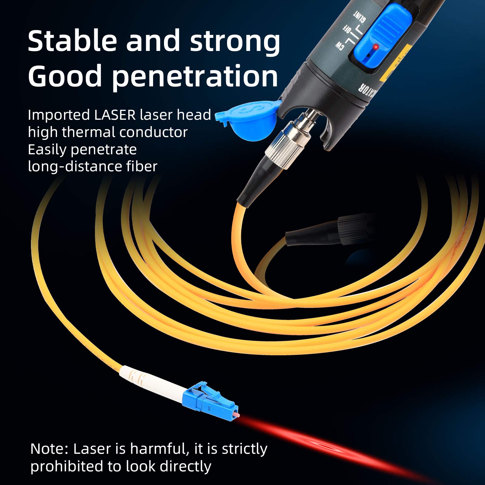 5KM Fiber Optic Cable Tester with Visual Fault Locator | Fiber Tester Meter for 2.5mm Connectors | CATV & Telecom Maintenance Equipment | Ideal for Network Installation and Cable Testing
