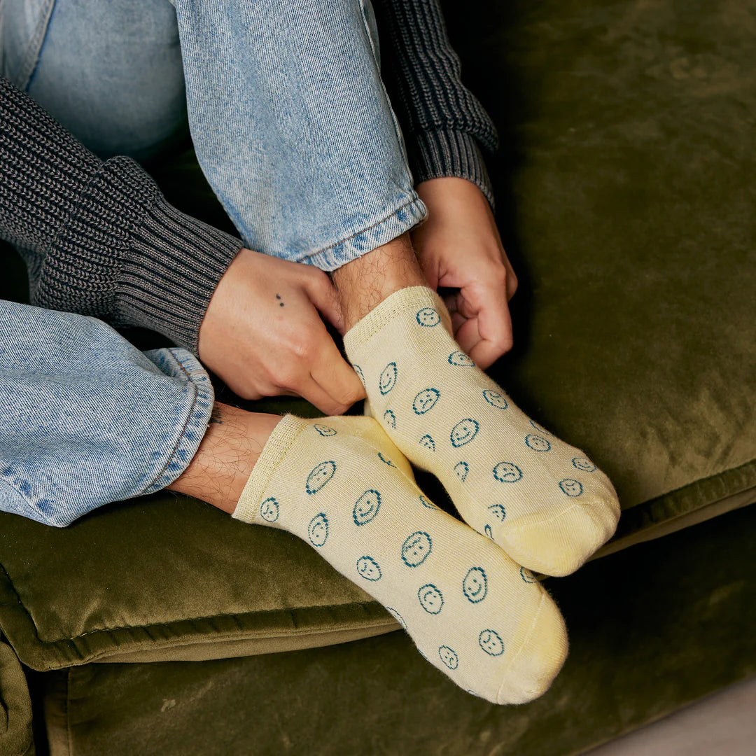 Conscious Step Mental Health Support Socks - Ankle Smiley Design for Comfort & Awareness | Perfect for Therapy, Self-Care & Daily Wear